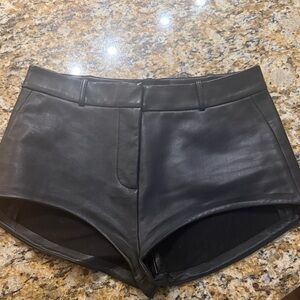 Black Leather Women's Shorts